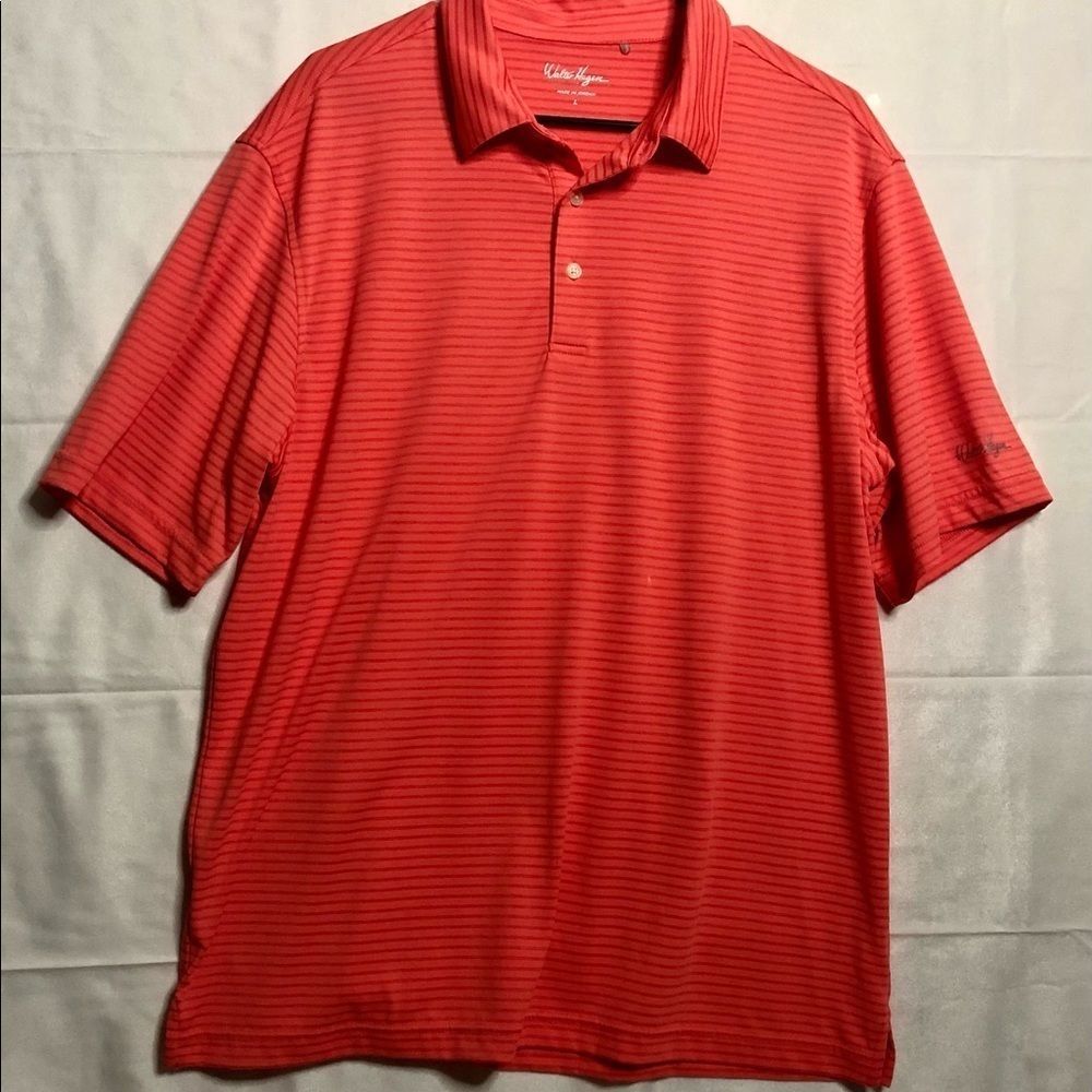 Walter Hagen Essentials Striped Golf Shirt Size L Large